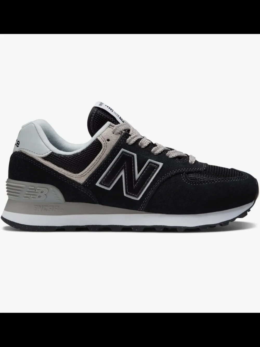 Womens New Balance Black & White 574 Retro Runner Size 8.5 Excellent Condition - Picture 2 of 6